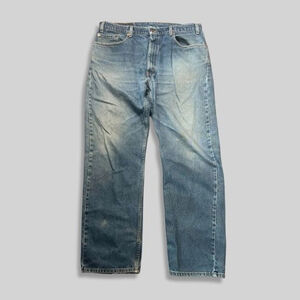 Levis 505 Classic Denim Jeans Regular Fit Straight Leg Medium Blue Wash M 38x32